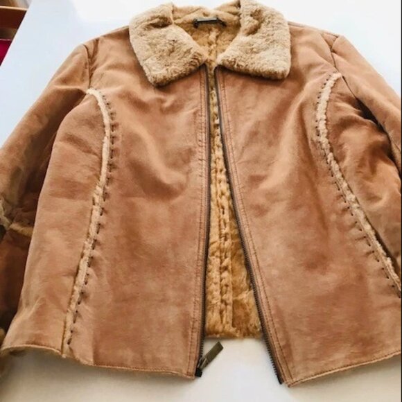Winlit Jackets & Blazers - Winlit Genuine Suede and Faux Shearling/Fur Jacket, women’s size XL